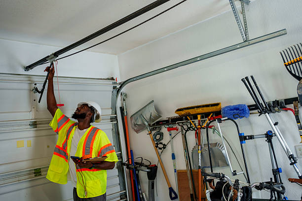Professional Garage Door Maintenance technician working in Cactus, TX